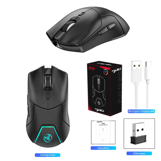 HXSJ 2.4G Wireless Mute Game Mouse with 4000DPI